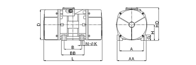 YZU臥式振動(dòng)電機(jī)型號